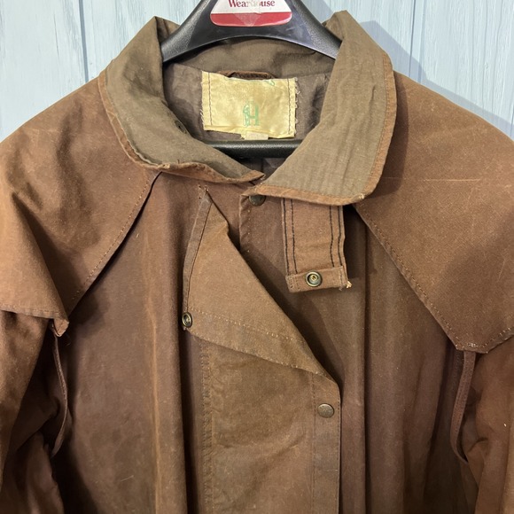 DRIZA-BONE Australian Brown Oilskin &‎ Cotton Deluxe Riding Coat-Size 8 Cowboy - Picture 4 of 12